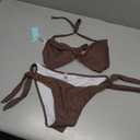 AQUA EVE Women's Bikini Set Swimsuit Two Piece Tie String Bathing Suit Swimwear, Medium