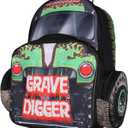 INTIMO Monster Jam Grave Digger Truck Shaped Dual Compartment Tote Backpack For Daily Use 16", One Size