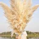 10 Stems 46" inch Dried Pampas Grass Decor Tall, Large Pompas Grass, Boho Neutral Home Decor Bouquet, Fluffy Pampass Grass for Floor Vase Wedding Floral Arrangements Wall Farmhouse Table Decor