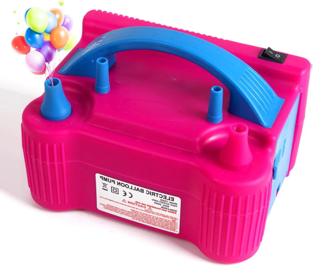 Electric Air Balloon Machine Pump,110V 600W 50Hz Portable Double Nozzle Electric Balloon Inflator, Used for Party Wedding Party Balloon Making Accessories