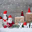 SATINIOR 24 Pcs Mini Christmas Santa Hats Scarf Bulk Small Santa Claus Hats Silverware Holders for Christmas Craft Xmas Table Dinnerware