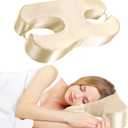 MABOZOO Memory Foam Side Sleep Beauty Pillow,Satin Pillow for Neck Pain Relief Pillow for Side Sleepers,Butterfly Shape Wrinkle Prevention Pillow for Protecting Your Hair and Skin4inChampagne (21.5*11*4, Champagne)