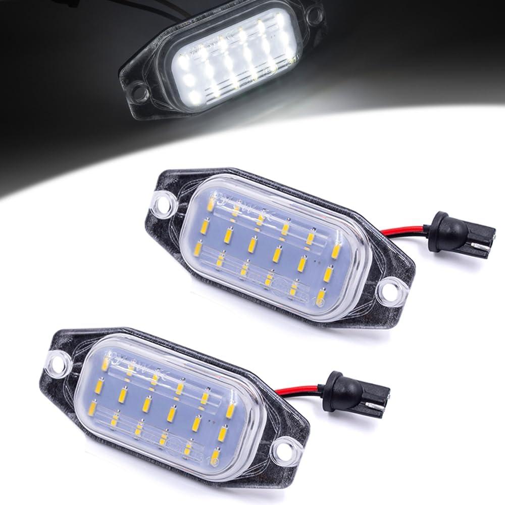 LED License Plate Light Assembly Compatible with Toyota FJ Cruiser 2007-2014 & FJ80 Land Cruiser 1991-1997, OEM Replacement 6000K Xenon White Error Free Led Tag Lights Kit