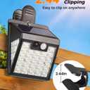 Clip On Solar Lights Outdoor,Motion Sensor Outdoor Lights, 72LEDs 600LM Clip on Solar Fence Lights Outdoor Waterproof LED,Solar Lights for Wall Fence,Deck, Gutter,Camping (4, Black)