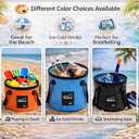 Tessco for you 4 Pcs 20L Collapsible Bucket with Handle 5 Gallon Portable Folding Bucket Foldable Water Container for Camping Hiking Fishing Beach Car Washing (Blue, Yellow, Orange, Black)