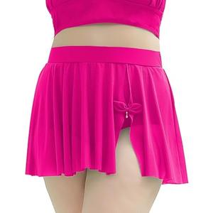 Curvagile Womens Plus Size High Waisted Swim Skirt Cover Up Split Golf Skort Built　in Brief High Rise Bikini Bottom Only 2026(Pink,5XL)
