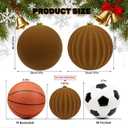 LANGXUN 2 Pcs 8 Inch Extra Large Velvet Christmas Ball Ornaments - Shatterproof Hanging Christmas Tree Decorations for Xmas Holiday Party Wedding Home Decor (Coffee Brown)