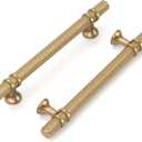 10 Pack 5"(128mm) Champagne Bronze Cabinet Pulls Knurled Kitchen Cabinet Handles Drawer Pulls Champagne Gold Cupboard Hardware for Cabinets CK0027