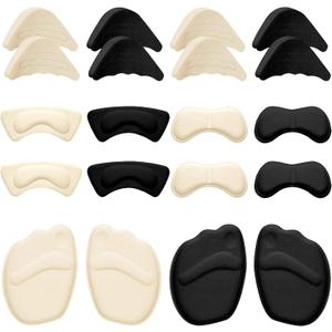 Geyoga 12 Pairs Shoe Filler for Too Big Shoes Women Heels Toe Inserts Loose Shoes Grips Adjustable Heel Liner Cushions Inserts Metatarsal Pads for Men Prevent Heel Pain Blisters(Elegant Style)