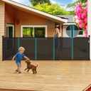160 Inch Retractable Baby Gates Extra Wide, 42 Inch Extra Tall Retractable Gate, 13 FT Reinforced Retractable Dog Gate with Reinforcement Rod to Prevent Crawling Through, for Doorways, Stairs, Hallway