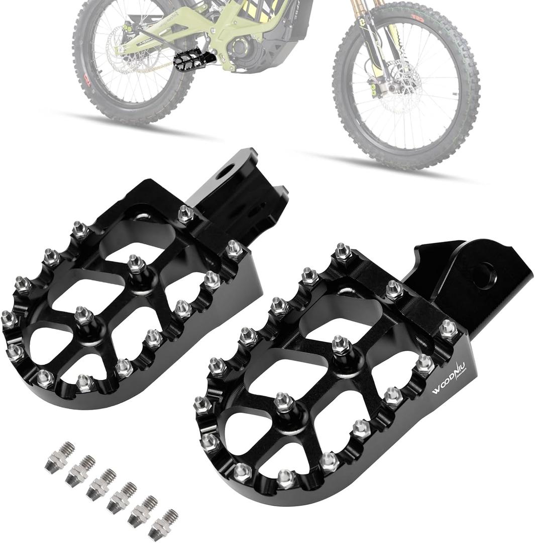 Dirt Bike Foot Pegs,Ebike Aluminum Prickly Pedals Footrest for Surron Light Bee X S/Segway X160 X260/E-ride Pro SS/CRF190L CRF150F CRF230F 2003-2019/Talaria Sting MX3 MX4,Black