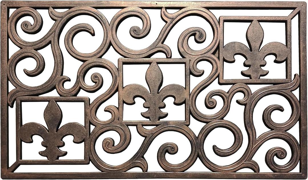 A1 Home Collections Doormat First Impression Rubber Grill Hand Finished Unique Doormat 18 X 30 for Outdoor Entrance, Welcome Mats for Front Door Indoor Non-Slip Backing