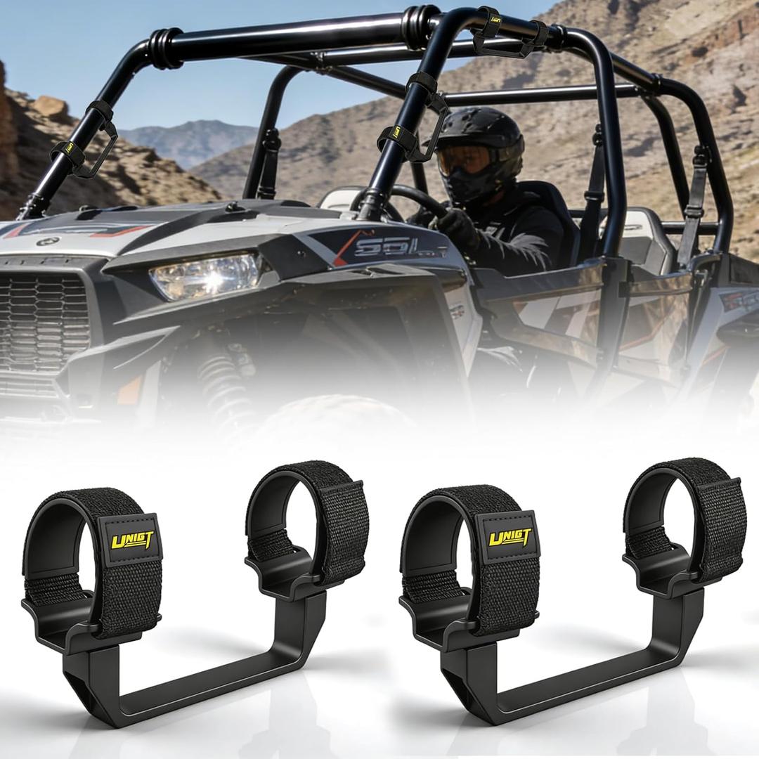 UNIGT UTV Grab Handles Fit 1.75"-2" Rollbar, Heavy Duty SXS Grips Handle Comfort Non-Slip Easy Install, 360lbs Capacity Compatible with Polaris RZR Ranger, Can-Am X3, Honda, Yamaha, Kawasaki - 2 PCS