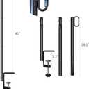 Deck String Light Poles 4 Pack 41" for Garden Backyard Deck Fence Railing EavesHanging Bird Feeders, Lanterns, Wind Chimes, Flower and Plant Baskets (4)