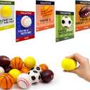 Sports Valentines Cards Gifts for Kids School Classroom - 24 Pack, Mini Foam Ball Toys with Exchange Cards for Toddler Boys Girls, Valentines Party Favors Goodie Bag Stuffer Class Prizes for Students