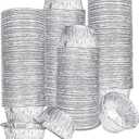 Aluminum Foil Baking Cups, 150 Pack Disposable 4 Oz Ramekins Aluminum Cupcake Muffin Liners Silver Foil Baking Cups for Egg Tart, Baking, Cupcake, Pudding, Appetize