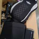 GTPLAYER Big and Tall Gaming Chair Breathable Fabric Computer Chair with Strong Lumbar Support, Comfortable Office Chairs with Pocket Spring Cushion, High Back Ergonomic Desk Chairs with Footrest (Black White)