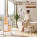Freestanding Heated Towel Rack Large Capacity, 6 Bars, PTC Fast Heating, Adjustable LED Timer, Auto Shut-Off,High Temperature,Matte White,for Bathroom & Home