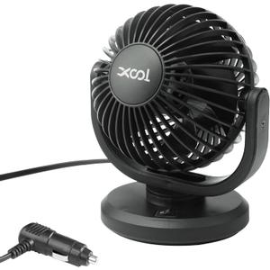 XOOL 12V Car Fans, 4" Electric Car Cooling Air Fan Powerful Single Car Fan Cigarette Lighter Low Noise 360 Degree Rotatable for Truck Vehicle Boat Van SUV RV