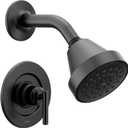 Moen Gibson Matte Black Eco-Performance Modern Shower Trim Featuring Bathroom Showerhead and Lever Handle, Posi-Temp Valve Required, T2902EPBL
