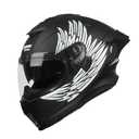 Crown Racing LW600 Full Face Motorcycle Helmet for Adults, DOT FMVSS 218 Certified Street Bike Helmet with Clear Visor, Quick Release Buckle, Removable Washable Liner, Wing Graphic, Size-L