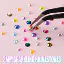30000Pcs in 48 Colors Rhinestones for Bedazzling and Diamond Art, 3mm Flatback Gems with 310ml B7000 Jewelry Glue Tweezers, Perfect for Nail Art, Crafting, Clothing, Fabric Decor
