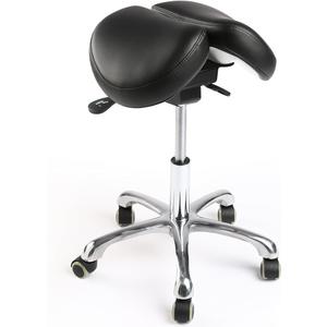 Ergonomic Saddle Stool,Split Saddle Chair, Adjustable Height Rolling Chair, 360° Swivel for Massage, Spa, Tattoo, Office