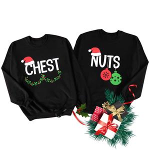 LUKYCILD Christmas Couples His and Her Sweatshirt: Merry Christmas Couples Matching Outfits Xmas Holiday Long Sleeve Shirt L