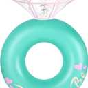 HeySplash Pool Floats, Inflatable Pool Float, Large Floatie for Bachelorette Party, Swim Tube River Lake Beach Bride Wedding Decor Fun Toy Raft Adults (D-Diamond Ring Float-Green)