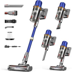 Cordless Vacuum Cleaner for Home - Powerful Stick Vacuum with HEPA Filter, 55-Min Runtime, LED Light, Anti-Tangle Brush, Detachable Battery,Lightweight Vacuum for Pet Hair,Carpets & Hard Floors