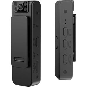 Mini Body Camera Video Recorder, 1080P Small Portable Wearable Hidden Cameras with Clip & Night Vision, Micro Pocket Body Worn Cam for Sport, Pet, Home Office, Work Records(NO WiFi & APP)