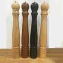 Wood Pepper Mill Hotel Salt Pepper Mill Large 20" Super Big Oak Wooden Salt and Pepper Stainless Steel Core Manual Pepper Grinder-Brown