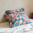 1000 Thread Count Pillowcases Set of 2-100% Organic Washed Cotton 20"x30" Queen Pillow Cases with Zipper, Floral Pattern Soft Skin-Friendly Bed Pillow Cover for Comfy Sleeping