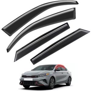 Window Visors Rain Guards FIT 2019, 2020, 2021, 2022 Kia Forte  Side Window Deflectors Vent Shades Sun/Rain Guards, 4PCS Smoke Tape-On Set