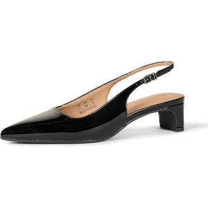 Amazon Essentials Women's Slingback Block Heel (12, Black Patent)