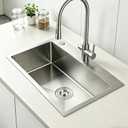 33 Inch Drop In Kitchen Sink - 11 Gauge Stainless Steel Single Bowl 33x22 Top Mount Kitchen Sink, 33" x 22" x 10"
