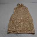 GRACE KARIN Sequin Dress for Women Sleeveless Sparkly Glitter Halter Dress Bodycon Mini Club Dresses 2025 (Small, Gold)