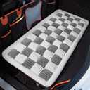 Soulbond Dog Bed for Car Back Seat Soft Plush Backseat Pet Bed Mat Non-Slip Travel Pet Mat, Fuzzy Plaid Dog Seat Cover, Fit for Backseat Extenders and Trucks SUVs (Gray and White, 54" x 24.8")