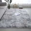 Shag Area Rugs for Bedroom Living Room,8X10 Ultra Soft Fluffy Area Rugs for Dorm, Indoor Carpet Nursery Rugs for Kids Girls Room Home Decor,Tie-Dye Grey