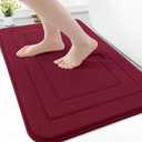 Arotive Memory Foam Bathroom Rug Mat 30x20, Ultra Soft and Absorbent Bath Mat, Machine Wash Dry, Comfortable Bath Rug Carpet for Bathroom Floor, Tub and Shower, Burgundy