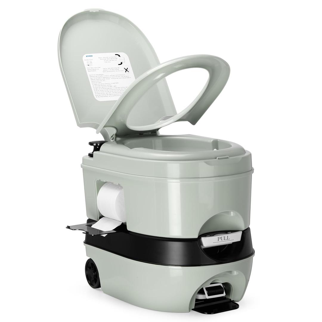 Kohree 6.34 Gal Portable Toilet for Adults: Large Capacity with Wheels