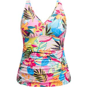 Yonique Women Plus Size Tankini Top Only Tummy Control Bathing Suit Top V Neck Swim Top No Bottom Colorful Floral 20W