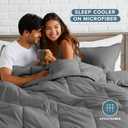 Bare Home Comforter Set - Oversized King Size - Ultra-Soft - Goose Down Alternative - Premium 1800 Series - All Season Warmth (Oversized King, Grey)