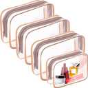 AURUZA Clear Makeup Bag,Portable Travel Toiletry Bags with Zipper, TSA Approved Clear Organizer Bags, PVC Cosmetic Pouch for Airport Airline Compliant