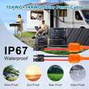 Solar Panel Extension Cable 15FT - MOOKEERF 10AWG+14AWG Solar Wire with Female & Male IP68 Waterproof Connector for RV, Photovoltaic Systems, Home, Boat, Solar Panels, Car