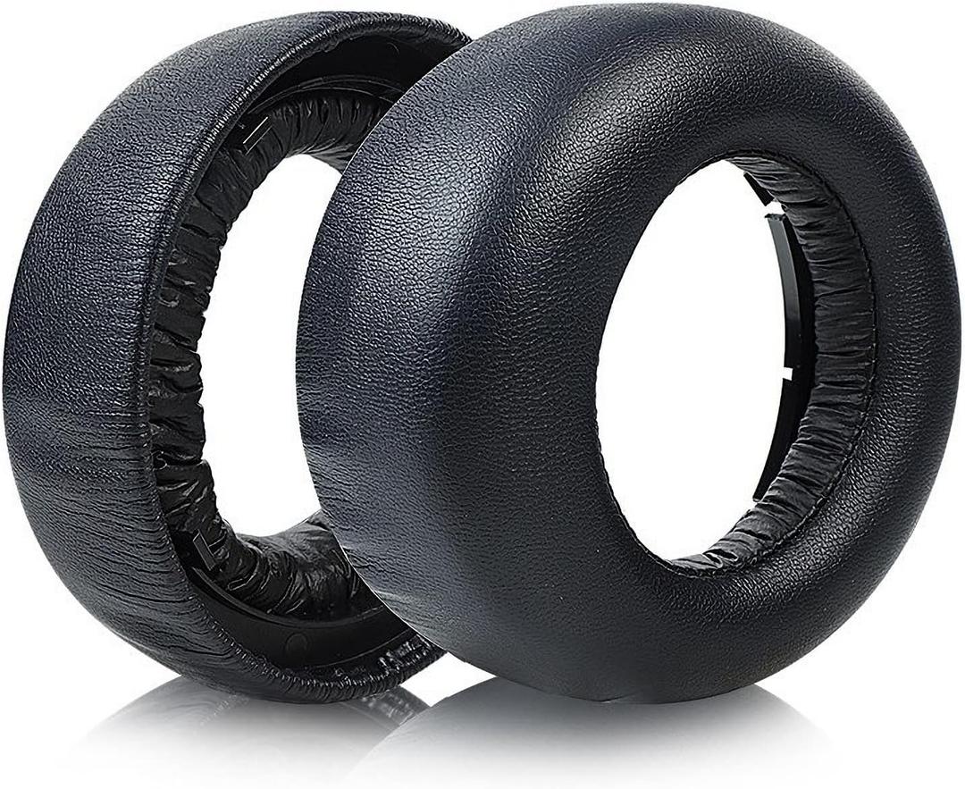 PS5 Headphone Earpads Replacement Protein Leather Ear Pads Cushions Cover Repair Parts Compatible with Sony PlayStation 5 Pulse 3D Wireless Headset (Black)