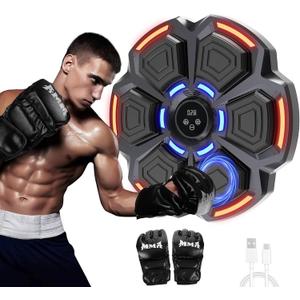 Music Boxing Punching Machine for Adults - 9 Modes & 9 Speeds, Bluetooth Music Punching Machine with Gloves, Electronic LED Boxing Training Equipment Wall Mounted,Home Indoor Workout Trainer Equipment