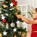 Jetec 12 Pieces Christmas Wooden Star Ornaments Blank Cutout Stars Sign Rustic Wooden Farmhouse Hanging for Christmas Tree Ornaments Decorations(White)