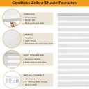 Cordless Zebra Blinds Window Blind Zebra Shade Blinds for Windows Roller Sheer Shades Privacy Light Filtering Shades for Home Kitchen Bathroom (Width 31'' X Height 72'' White)