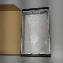 Wican Guest Towel Holder Tray for Bathroom, Oak and Iron Napkins Holder for Powder Room Dinning Table Wooden Basket for Disposable Paper Hand Towels Silvery and White (9.06 x 5.51 x 2.56 inchs)